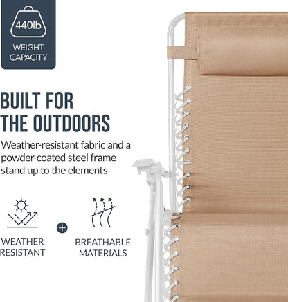 Best Choice Products Set of 2 Extra Wide Adjustable Steel Mesh Zero Gravity - Image 6