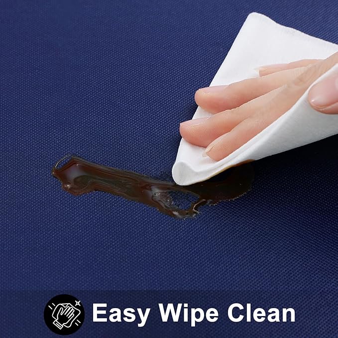 Smiry Rectangle Table Cloth 60x140 Inch, Waterproof Wipeable Vinyl Tablecloths Protector, Oil Spill Proof Plastic Table Cover for Dining, Picnic, Camping, Outdoor, Navy