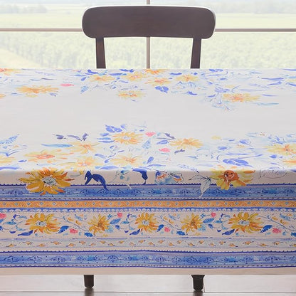 Maison d'Hermine Table Cloth Rectangle Table 100% Cotton Tablecloth for Dining Room, Farmhouse, Home, Hotel, Parties & Wedding - Ideal for Easter Decorations Spring & Summer (Girassol, 60" x 120")