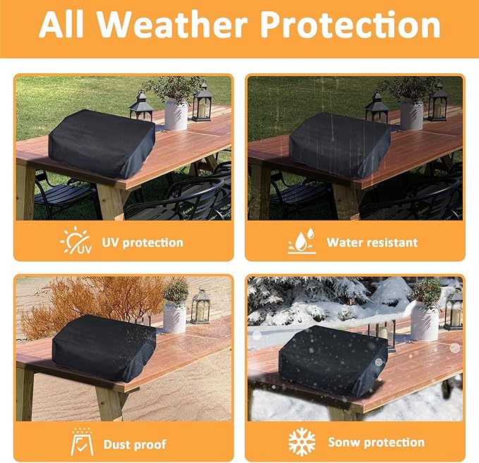 Griddle Cover and Carry Bag for Blackstone 17 Inch Griddle with Hood Lid, 600D Heavy Duty Cover for 17 Inch Tabletop Gas Griddle, Waterproof Grill Bag for Blackstone Accessories