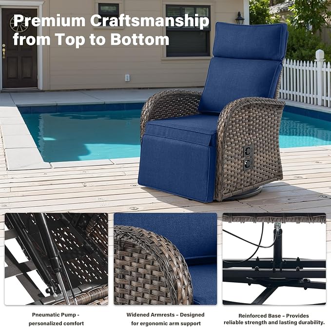 Swivel Outdoor Recliner Chair Set of 2 - Image 7