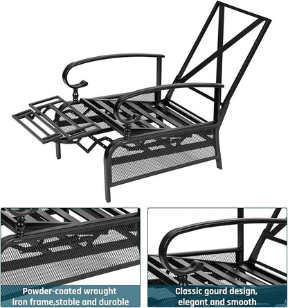 SUNCROWN Outdoor Recliner Chair Patio Adjustable Relaxing Chairs Outdoor Metal - Image 9