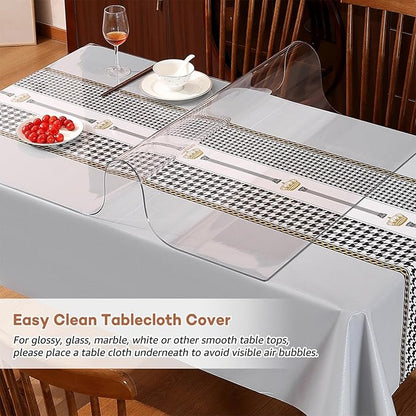 RostiKong 18 x 96 Inch Clear Plastic Table Cover Protector PVC Tablecloth Furniture Cover Vinyl Table Pad Cloth Easy Clear PVC Table Pad 0