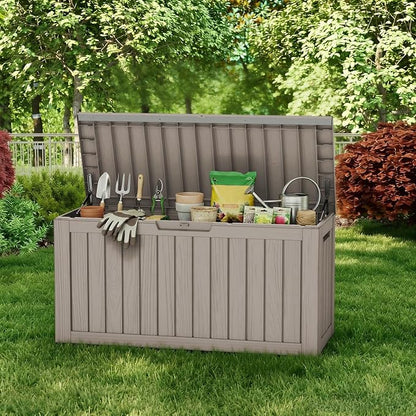 85 Gallon Outdoor Deck Box, Resin Waterproof Storage Box - Image 5
