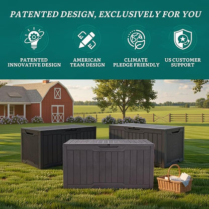 YITAHOME 100 Gallon Large Outdoor Deck Box | Waterproof Resin Storage Box - Image 8