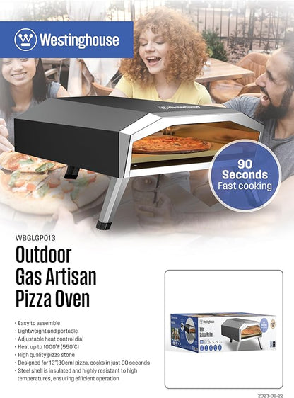 Westinghouse Gas-powered Artisan Outdoor Pizza Oven - Stainless Steel Portable Pizza Ovens,Gas