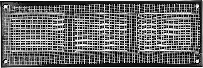 Repa Market 5-Pack 12x4 Inch Air Vent Cover/Black Galvanized Steel Louvered Grill Cover with Mesh Screen/Wall or Ceiling Vent/Durable Flush Mount HVAC Register for Indoor and Outdoor Ventilation
