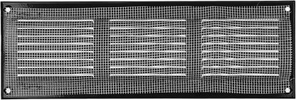 Repa Market 5-Pack 12x4 Inch Air Vent Cover/Black Galvanized Steel Louvered Grill Cover with Mesh Screen/Wall or Ceiling Vent/Durable Flush Mount HVAC Register for Indoor and Outdoor Ventilation