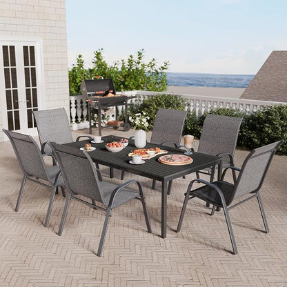 Patio Chairs Set of 4, Stackable Outdoor Dining Chairs Set - Image 9