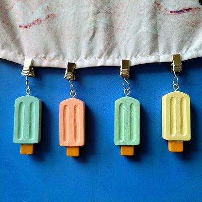 TwoFish Home Set of 4 Colorfue Ice Cream Tablecloth Clamps Handicraft TICE Cream Tablecloth Clamps Pack of 4