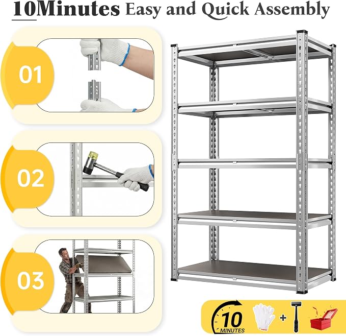 REIBII Galvanized Garage Shelving - Image 5