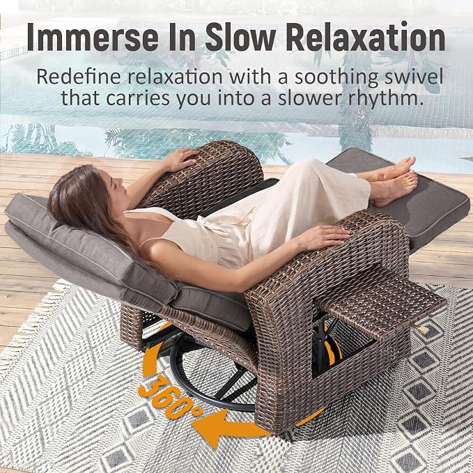 Luxury Patio Swivel Recliner Chair - Image 5