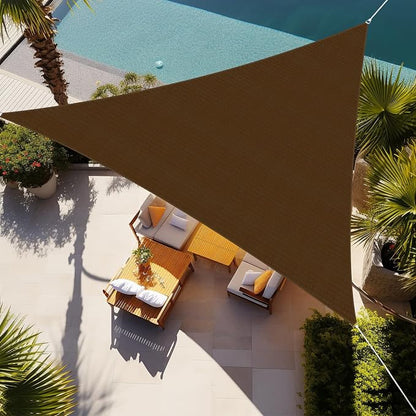 Shade&Beyond Triangle Sun Shade Sail 10'X10'X14' Permeable Canopy Mocha by ShadeBeyond