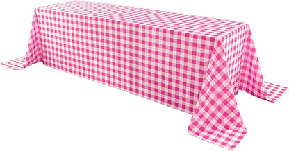 Classic Gingham Buffalo Tablecloth Fabric - Oblong 90x156 Inch Water Proof Checkered Table Cloth for Indoor Outdoor - Table Cover for Birthday, Picnics, BBQs, and Parties