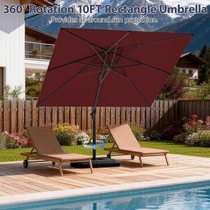 10' X 10' Patio Umbrella Cantilever Outdoor Rectangle Umbrella - Image 4