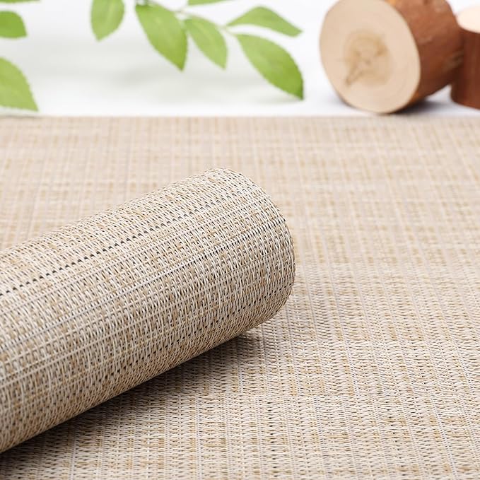 Myir JUN Table Runner, Vinyl Table Runner Indoor Arbitrarily Cropped Runner for Table Heatproof for Home Party (Beige, 12 x 94 inch)