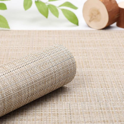 Myir JUN Table Runner, Vinyl Table Runner Indoor Arbitrarily Cropped Runner for Table Heatproof for Home Party (Beige, 12 x 94 inch)