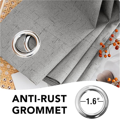 H.VERSAILTEX Linen Blackout Curtains Durable Thick Textured Linen Look 100% - Image 7