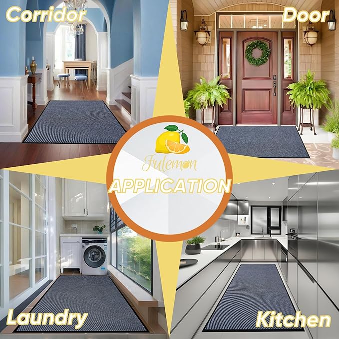 Commercial Grade Entrance Mat 36x60inch Heavy Duty Doormat for High Traffic Entryways Rug All Weather Door Floor Mat with Ultra Grip PVC Backing Non Slip Welcome Mat for Patio,Entry,Indoor Outdoor