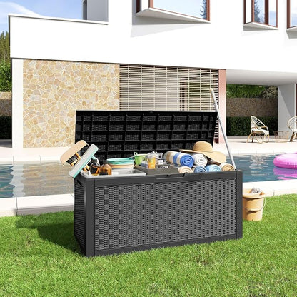 125 Gallon Outdoor Storage Box, Large Waterproof UV Resistant Deck Box - Image 7