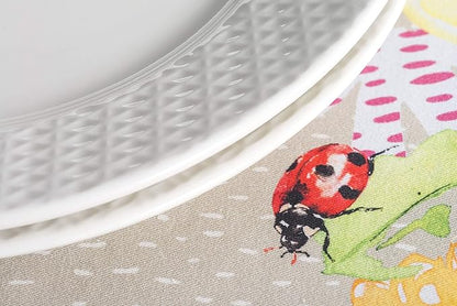 Maison d' Hermine Table Cloth Round Table 100% Cotton 63 Inches Tablecloth Reusable Decorative Everyday Use for Dining Room, Farmhouse, Home Party, Festive & Wedding Spring Summer - Jardin D'Ete - Fog