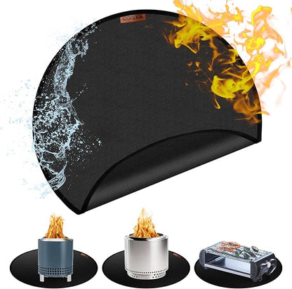 20" Fire Pit Mat for Solo Stove Mesa,Tabletop Fire Pit, Fireproof Mat for Under Fire Pit, Heat Resistant Round Cover for Outdoor BBQ, Reusable Waterproof Pad, Non-Slip for Table Top Protection