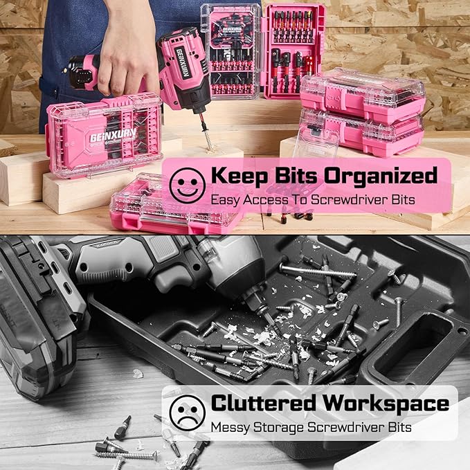 2Pcs Storage Box Case, small parts box with detachable divider, Screwdriver Bit Set Box