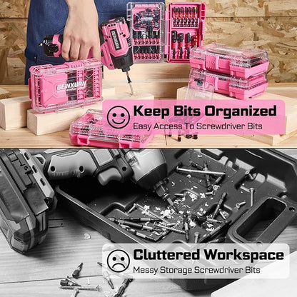 2Pcs Storage Box Case, small parts box with detachable divider, Screwdriver Bit Set Box