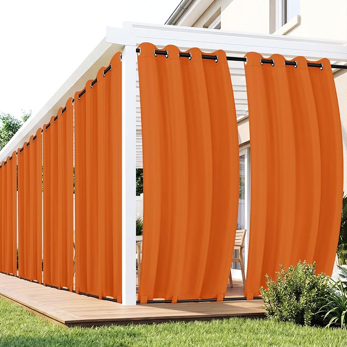 Outdoor Curtains for Patio Waterproof 6 Panels, Porch Sun Shade | Weatherproof by RichSets