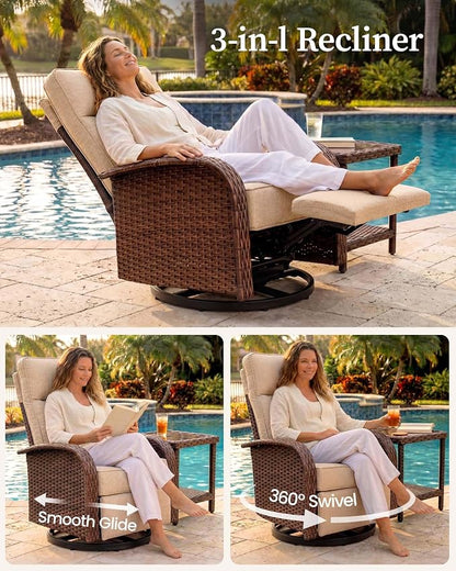 Resort-Grade Recliners Patio Furniture, 6.2" Ultra Thick Cushions | Heavy Duty - Image 3