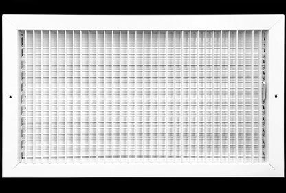 22" X 12" Adjustable AIR Supply Diffuser - HVAC Vent Cover Sidewall or Ceiling - Grille Register - High Airflow - White [Outer Dimensions: 23.75"w X 13.75"h]
