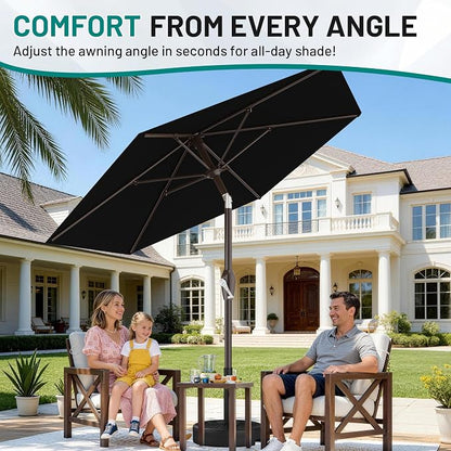 7.5FT Patio Umbrella Table Market Umbrella w/Tilt and Crank, Heavy-Duty Outdoor - Image 5