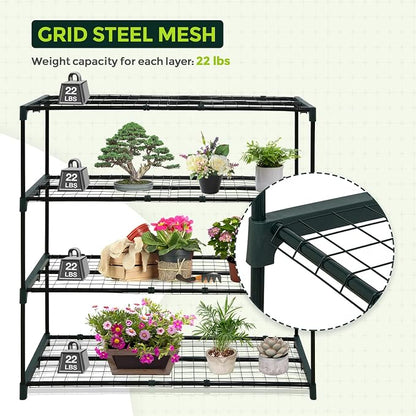 EAGLE PEAK Greenhouse Shelving Staging Double 4 Tier, Outdoor/Indoor Plant - Image 4