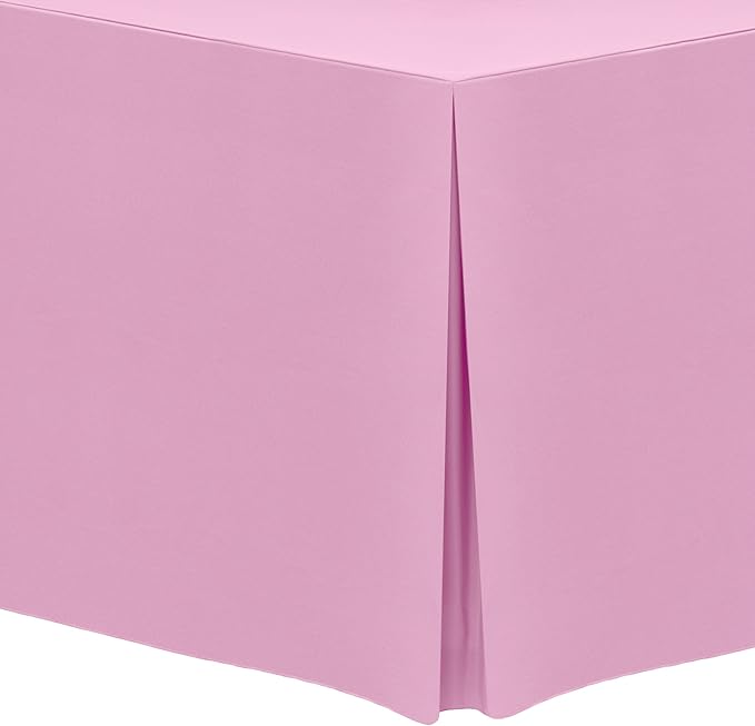 Ultimate Textile -3 Pack- 5 ft. Fitted Polyester Tablecloth - Fits 30 x 60-Inch Banquet and Folding Rectangular Tables - 42" H, Pink Balloon