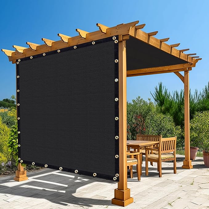 Amagenix 90% Shade Fabric 4'X 7' Black Sun Shade Cloth by Amagenix