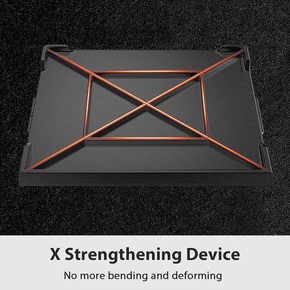 Utheer 17" x 13" Cast Iron Griddle for Gas Grill and Stove Top, Universal Flat Top Griddle with Pre-Seasoned Nonstick Coating, X-Shaped Reinforced Ridges, Perfect for Healthy Cooking, Parties, Camping