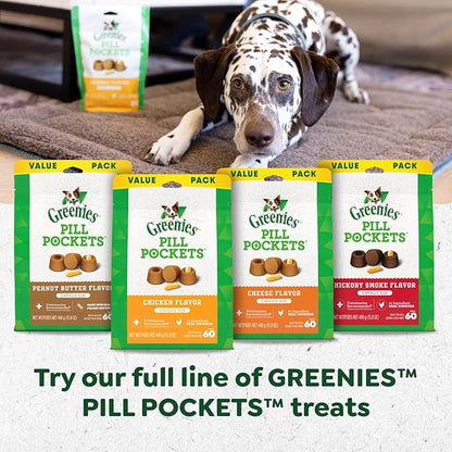 Greenies Pill Pockets for Dogs, Large Size Soft Dog Treats, Chicken Flavor, (6) 7.9 oz. Pouches