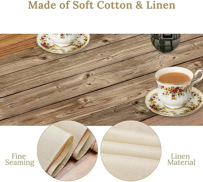 Sunflower Floral Table Runner, Country Farmhouse Vintage Spring Flower Rustic Wooden Plank Kitchen Dining Table Decoration for Indoor Outdoor Home Party Decor, 13x70inch