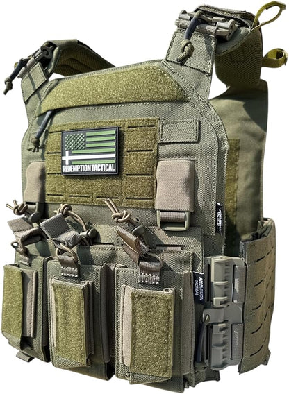 Redemption Crusader 2.0 Molle Quick Release Buckles Airsoft Vest With Adjustable Size Sides And Triple Pouch