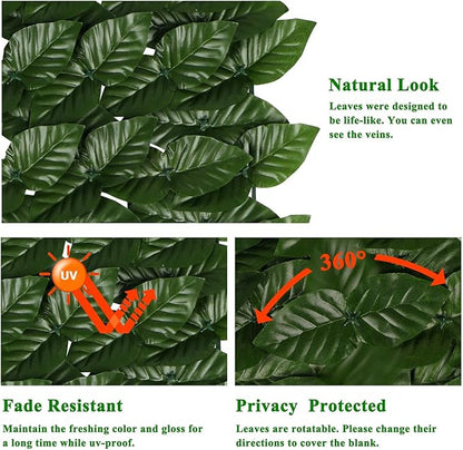 iCover 2PK 39 * 118in Artificial Ivy Privacy Fence Screen Cover, Highly Dense Leaves Wtih Strengthened Joint Prevent Leave Falling Off, Faux Hedge Panels Greenery Vines, Decorative Fences