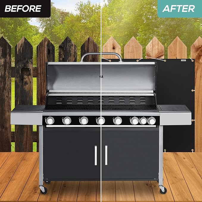 Heat Shield Behind Grill 3'x6' Heat Shield Mat for Deck Fence, Railing, Grill and Refrigerator, Heavy Duty Fireproof Cover and Screen Protect Deck Railing from Grill