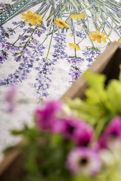 Maison d' Hermine Table Cloth Rectangle Table 100% Cotton 54 x 72 Inches Tablecloth Reusable Decorative for Dining Room, Farmhouse, Home, Party, Festive & Wedding Spring Summer - Fanny Lavender