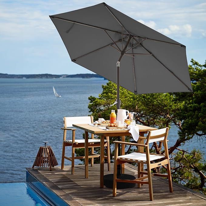JEAREY 7.5 ft Outdoor Patio Umbrella, Table Umbrella, Tilt & Crank lift - Image 4