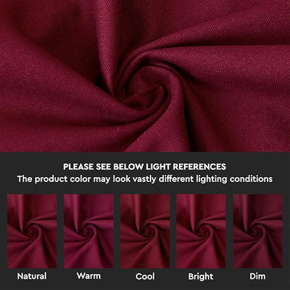 Encasa XO Table Runner 13"x72" Long | Cotton Canvas Fabric | Rich Maroon Solid Color | Machine Washable & Durable