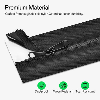 VIVOSUN 2-Pack Self Adhesive Zipper Door for Debris Barriers, 3In. x 7Ft. Peel & Stick, Heavy-Duty & Double-Sided Zipper for Tarp, Greenhouse, Indoor Outdoor Tent, Black