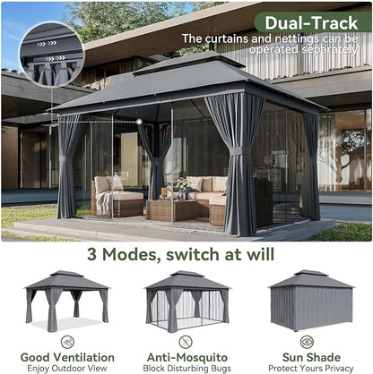 Aoxun 12x10 Gazebo Metal Frame Canopy - Image 2