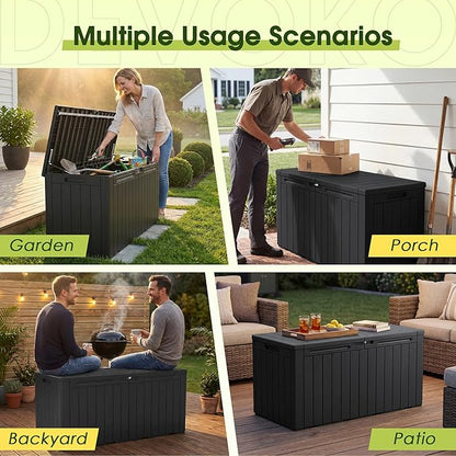 Devoko 100 Gallon Outdoor Storage Box, Waterproof Deck Box Lockable | Weather - Image 5
