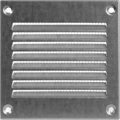 Vent Systems 4'' x 4'' Inch (Overall Dimensions) Galvanized Air Vent Cover - Metal Air Return Grill with Built in Guard Screen Mesh - HVAC Ducting Vent Duct Cover for Interior, Exterior Use