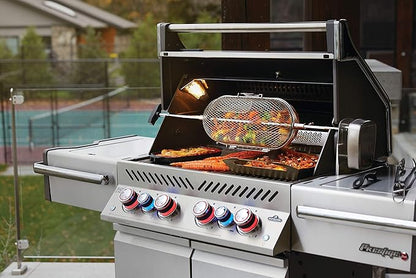 Napoleon PRO500RSIBPSS-3 Prestige PRO BBQ Propane Gas Grill, 500 sq.in. + Infrared Side and Rear Burners, Stainless Steel