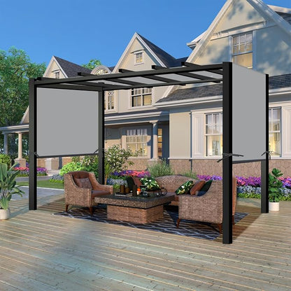17' x 6.8' Waterproof Pergola Canopy Replacement Cover, Light Gray | Waterproof - Image 2